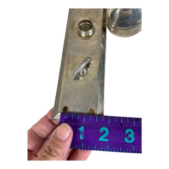 Vintage Metal Door Knob and Plate - Picture 3 of 6